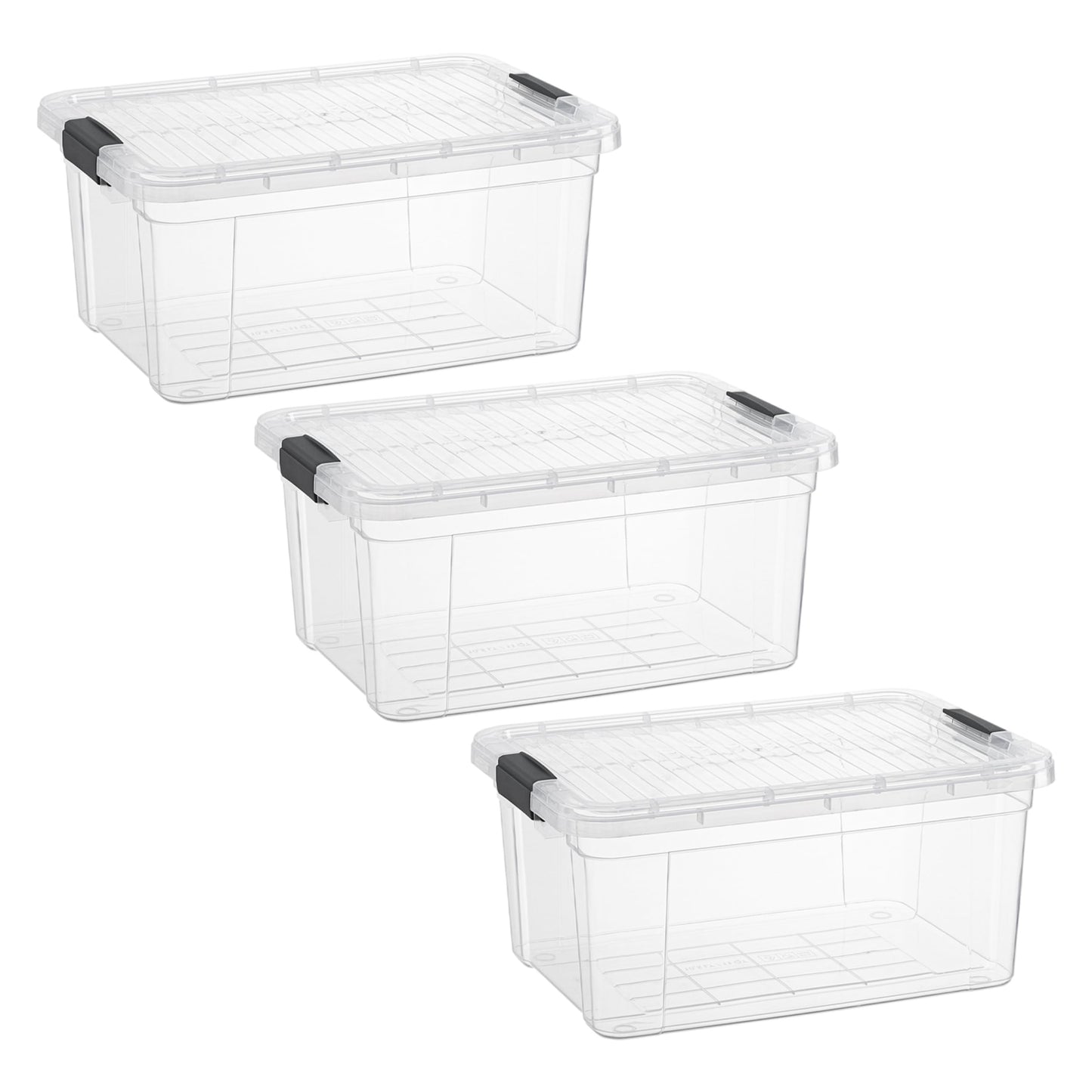Superio Clear Plastic Storage Bins with Lid, 4.5 Quart Box, Organizing Containers, Stackable Plastic Tote for Home, Garage, Dorm, School, and Office