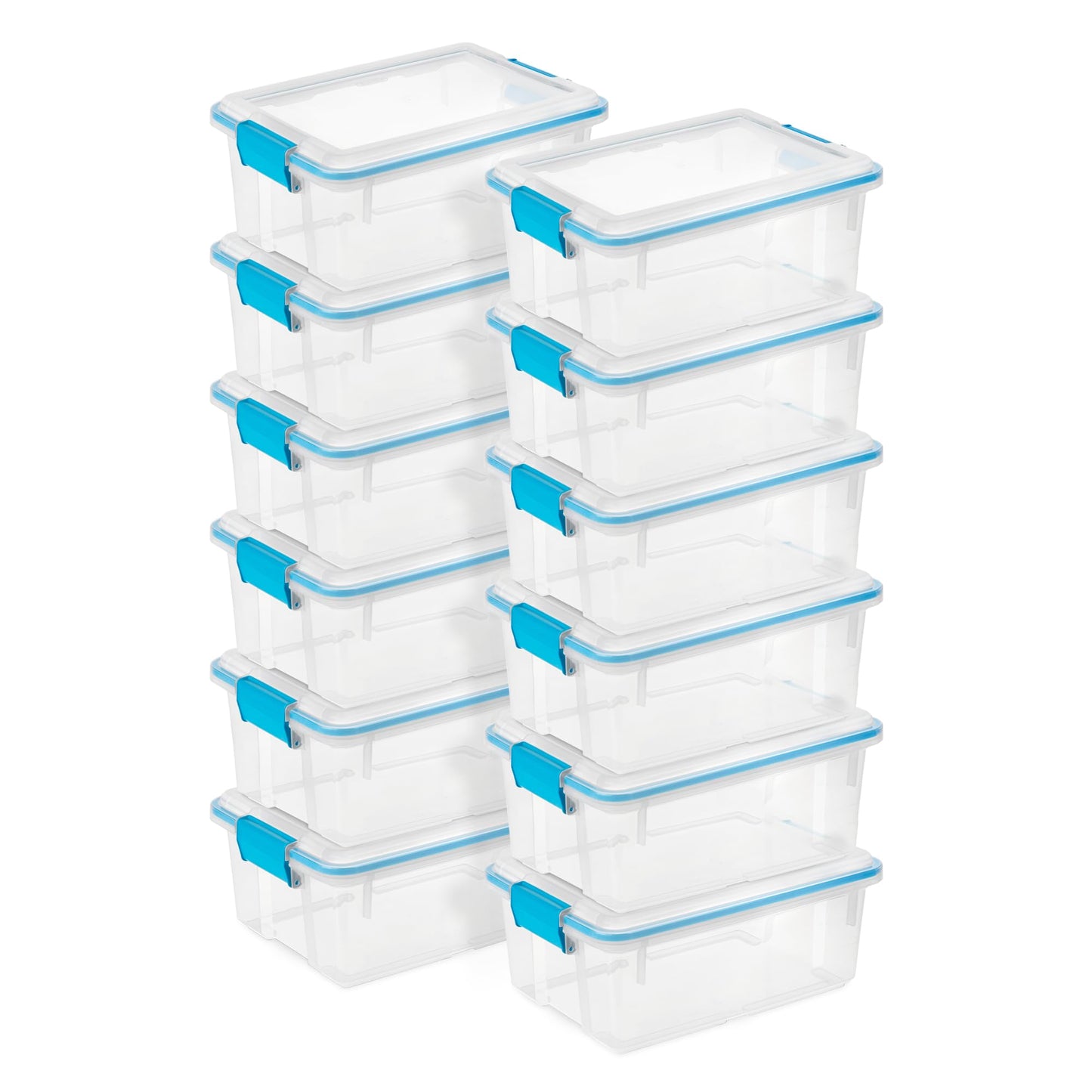Sterilite 80 Qt Gasket Box, Stackable Storage Bin with Latching Lid and Tight Seal, Plastic Container to Organize Basement, Clear Base and Lid, 1-Pack