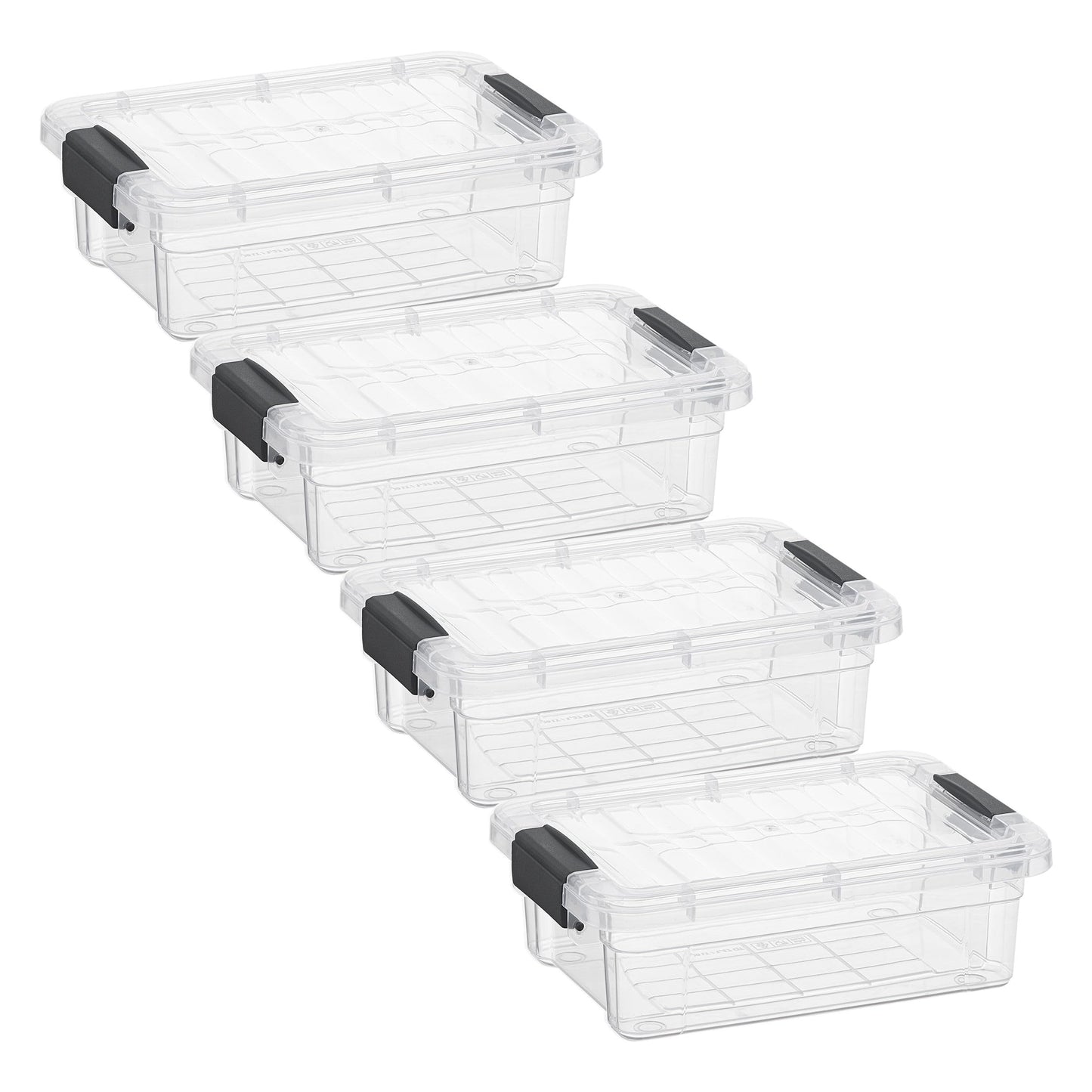 Superio Clear Plastic Storage Bins with Lid, 4.5 Quart Box, Organizing Containers, Stackable Plastic Tote for Home, Garage, Dorm, School, and Office