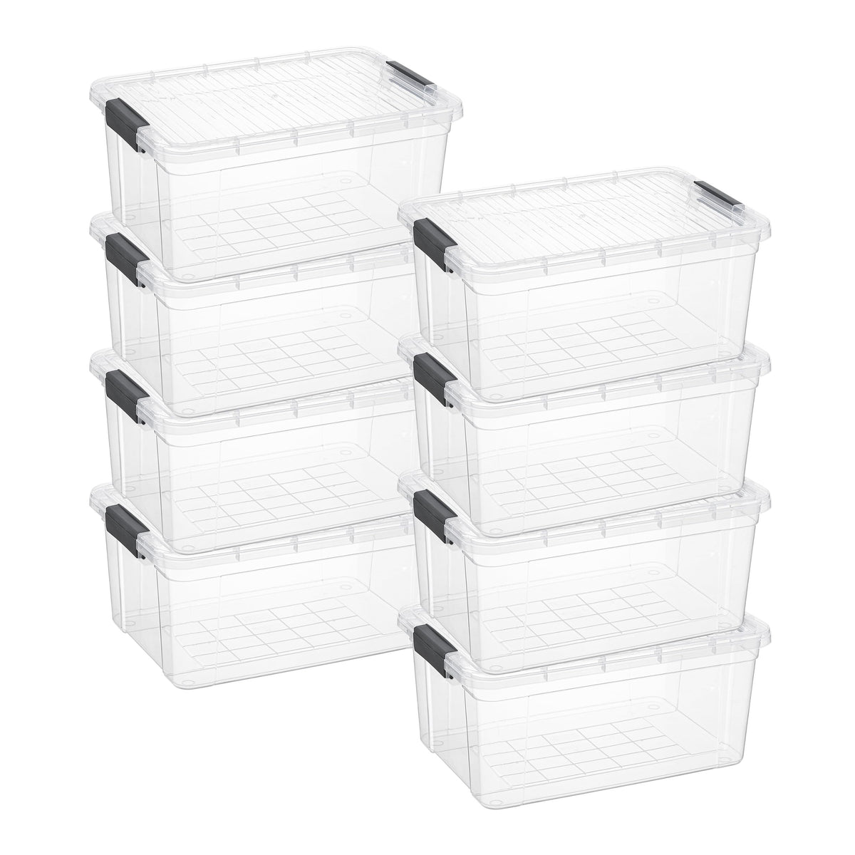 Superio 13.7 Quart Clear Plastic Storage Bin with Lid, Stackable Organizer Box, BPA-Free Storage Container for Home, Garage, School & Office, 1 Pack