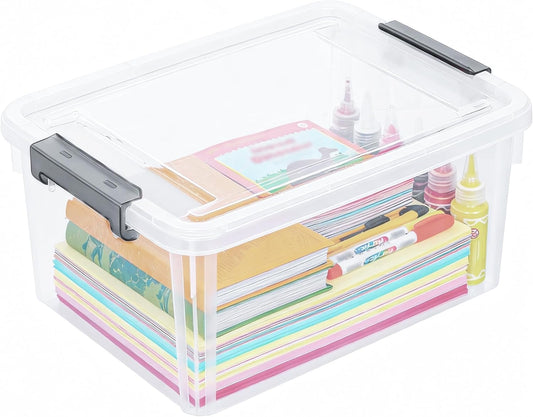 Citylife 17 QT Clear Storage Bins with Lids 1 Pack Plastic Storage Bins