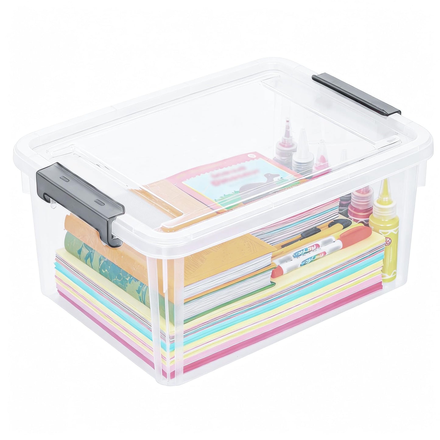 Citylife 17 QT Clear Storage Bins with Lids 1 Pack Plastic Storage Bins