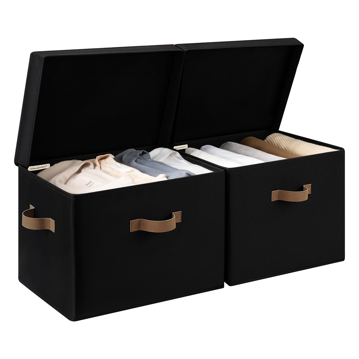 StorageWorks Fabric Storage Bins with Lids, Closet Storage Bins