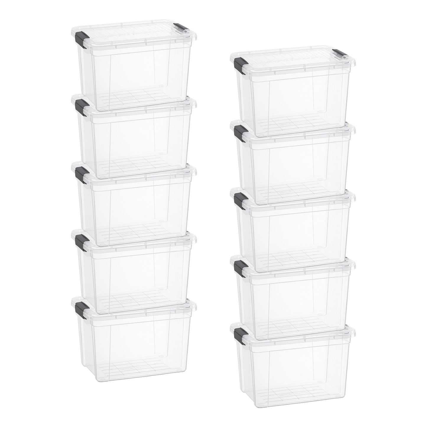 Superio Clear Plastic Storage Bins with Lid, 4.5 Quart Box, Organizing Containers, Stackable Plastic Tote for Home, Garage, Dorm, School, and Office