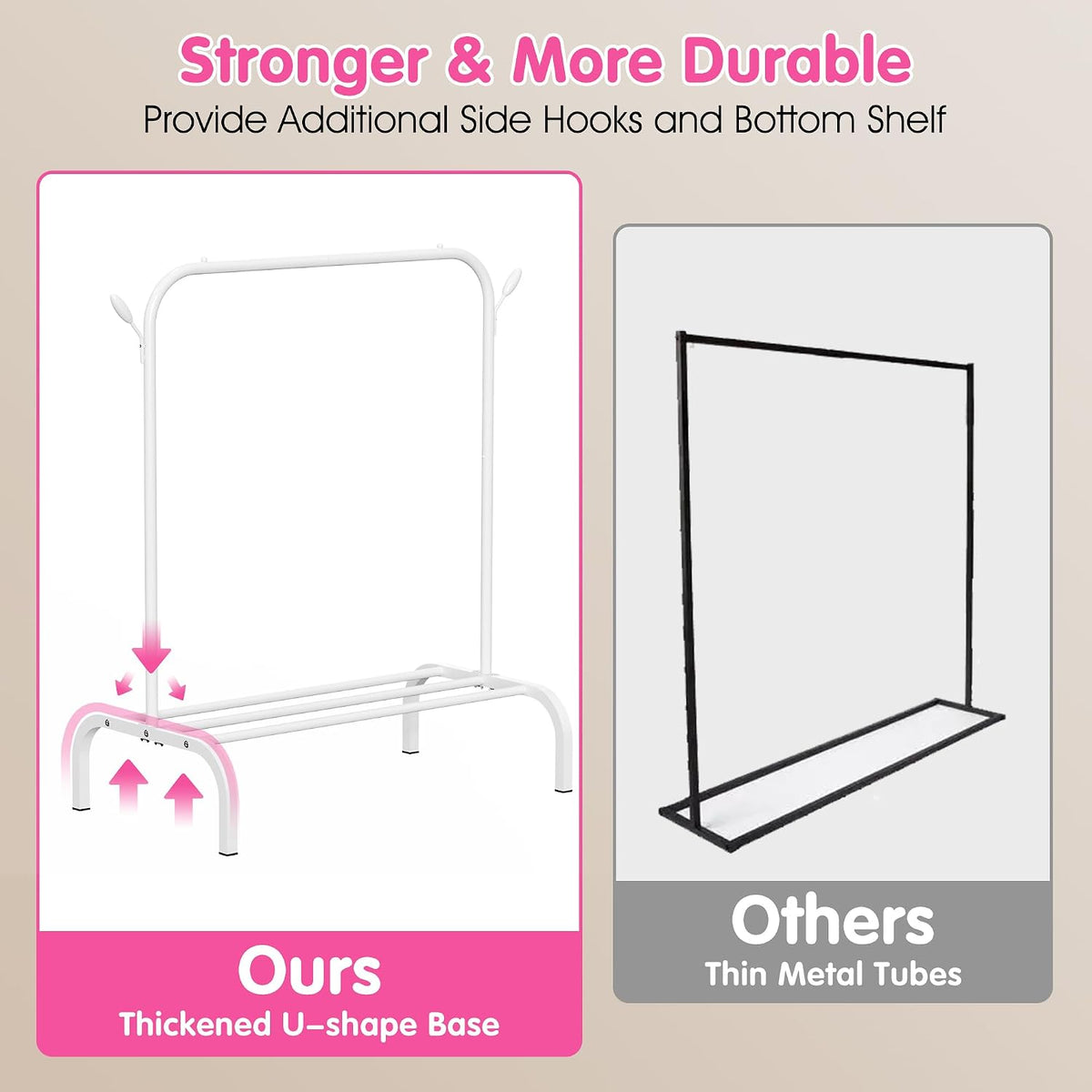 Kids Clothes Rack for Ages 3-6, Montessori Kids Clothing Rack, White