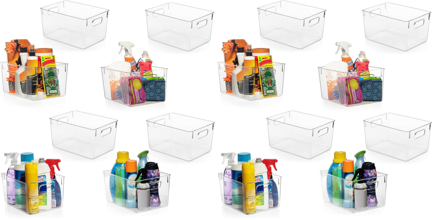 ClearSpace Clear Plastic Storage Bins – Pantry Organizers & Storage Containers, Cabinet Organizer - Home Organization Must Haves for Kitchen, Laundry Room, Office, Closet, Garage & Freezer