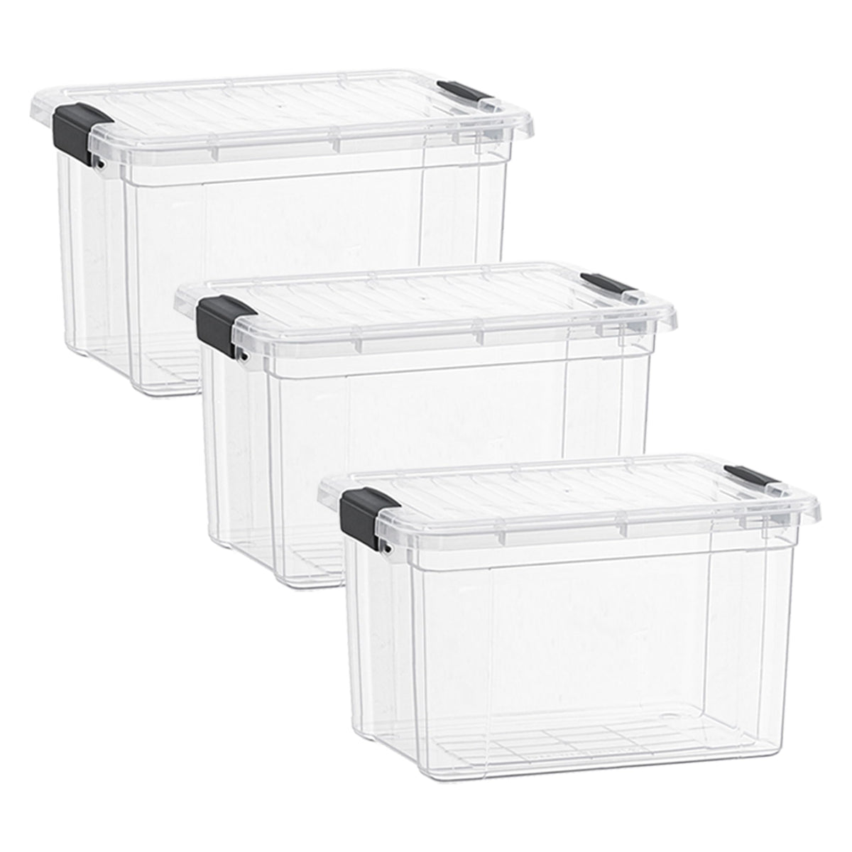 Superio Clear Plastic Storage Bins with Lid, 4.5 Quart Box, Organizing Containers, Stackable Plastic Tote for Home, Garage, Dorm, School, and Office