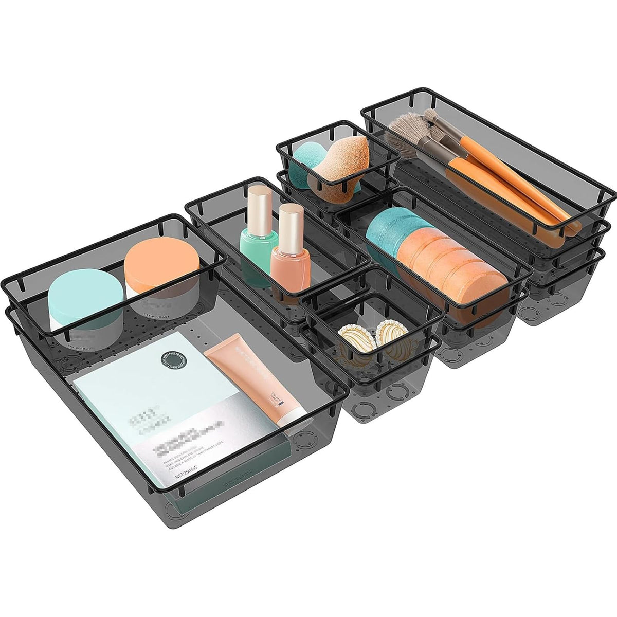 StorMiracle 28 PCS Clear Plastic Drawer Organizers Set, 4 Size Desk Drawer Organizer Trays for Makeup, Jewelry, Kitchen Utensils, Gadgets and Office Accessories