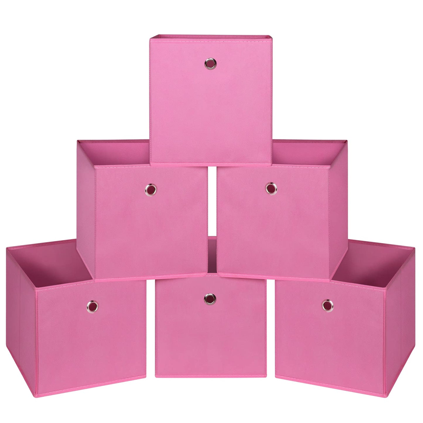 Black Foldable Storage Cubes Bins ,11 Inch Cloth Storage Cube Fabric Storage Box Cubes Organizer Baskets with Handles for Home Organizer Set of 3 (Black)