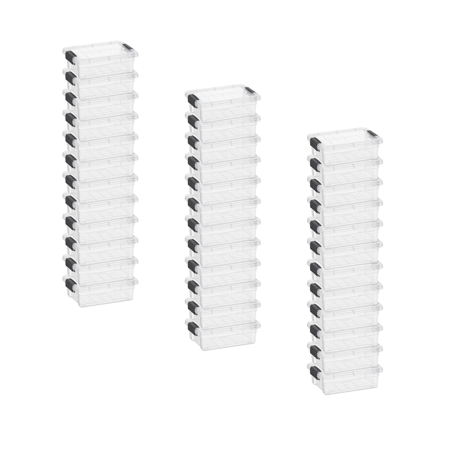 Superio Clear Plastic Storage Bins with Lid, 4.5 Quart Box, Organizing Containers, Stackable Plastic Tote for Home, Garage, Dorm, School, and Office