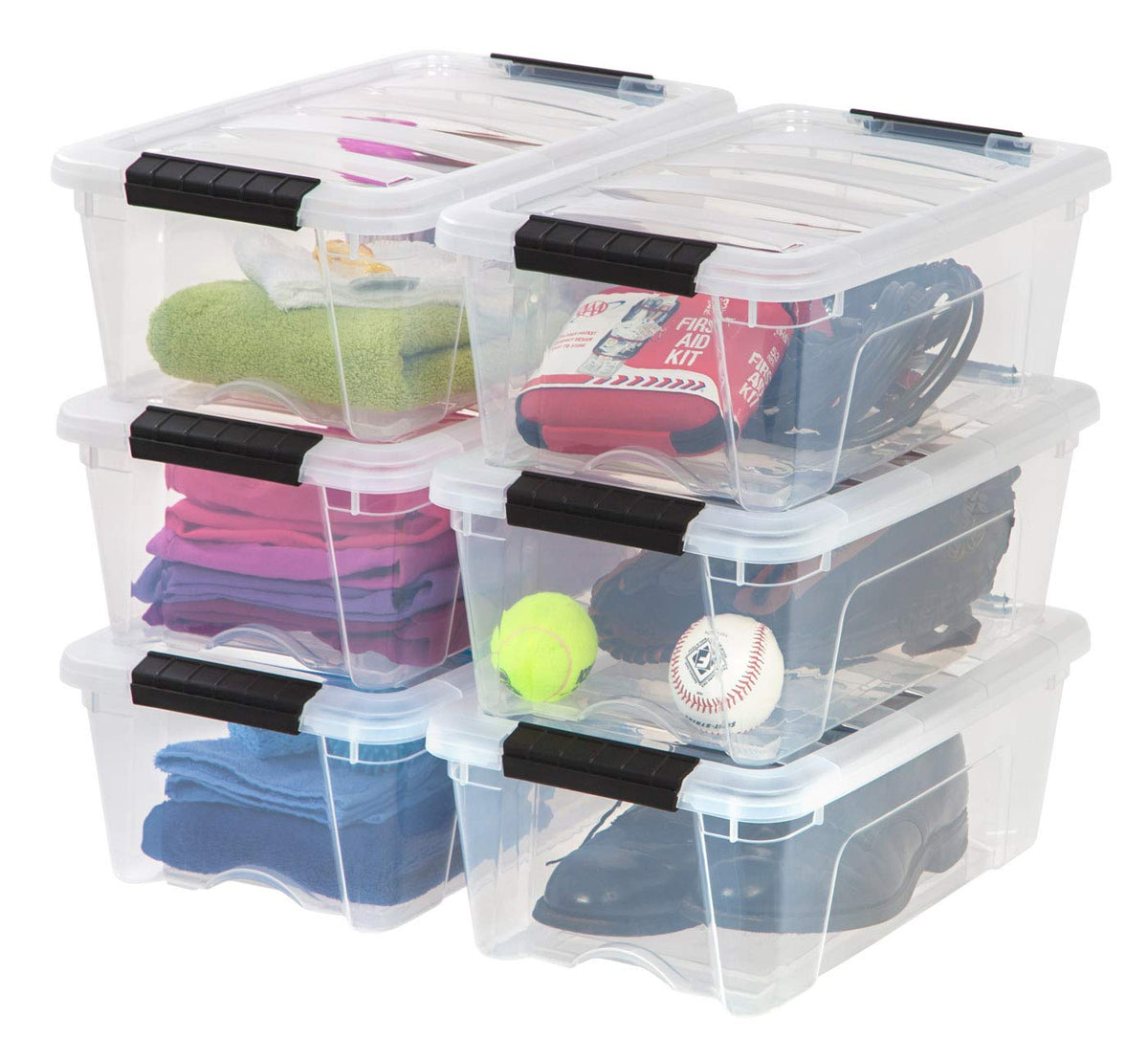IRIS USA 4-Pack 13 Quart Storage Bins with Lids, Clear