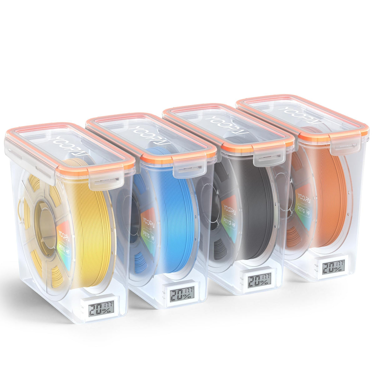 YOOPAI Pro Filament Storage Box with Temperature & Humidity Monitor, Airtight Filament Storage Container with Desiccant for 1KG 1.75mm PLA ABS PETG TPU, Single Spool 3D Printer Filament Storage Box(6)