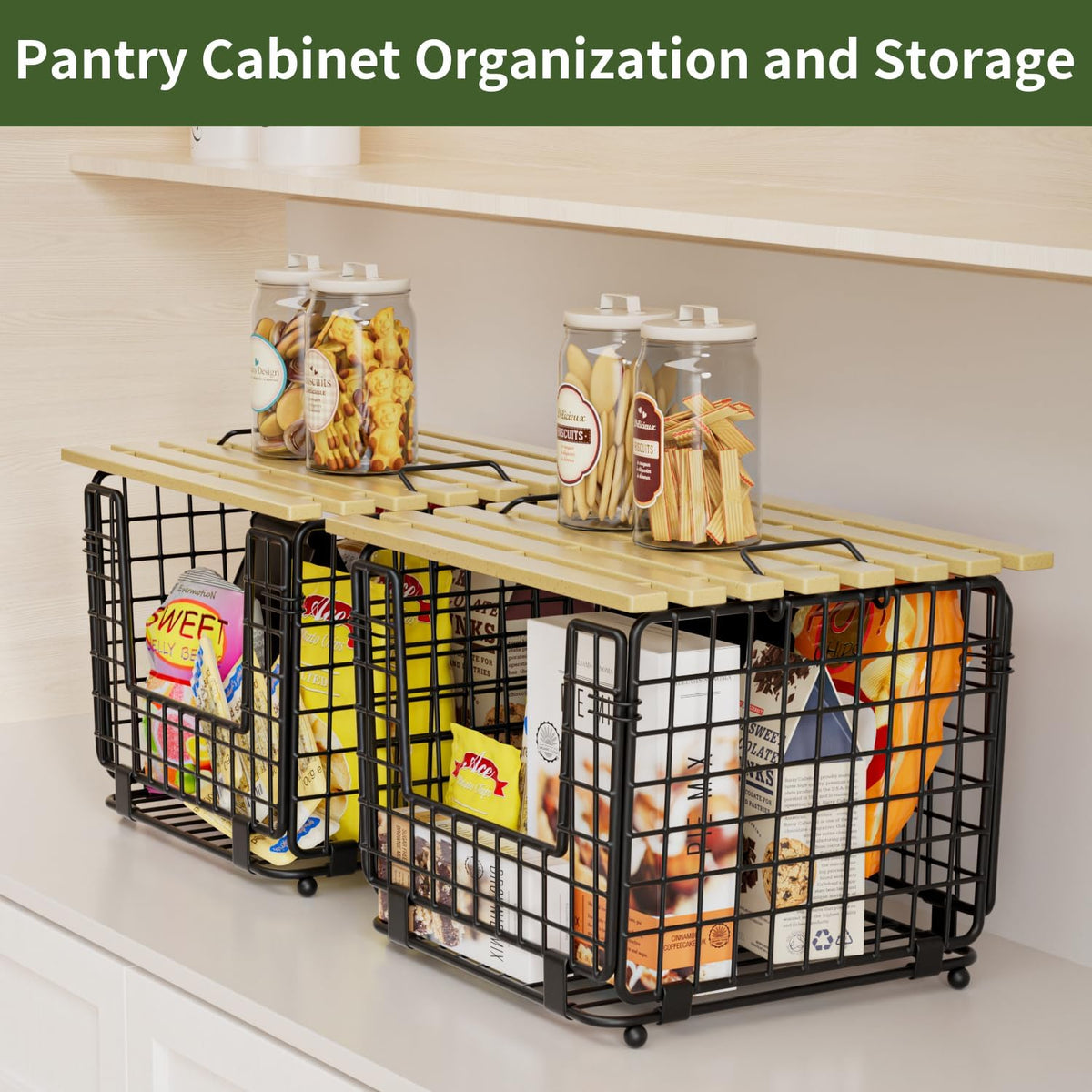 2 Pack Stackable Potato Onion Bins, Pantry Organizers and Storage