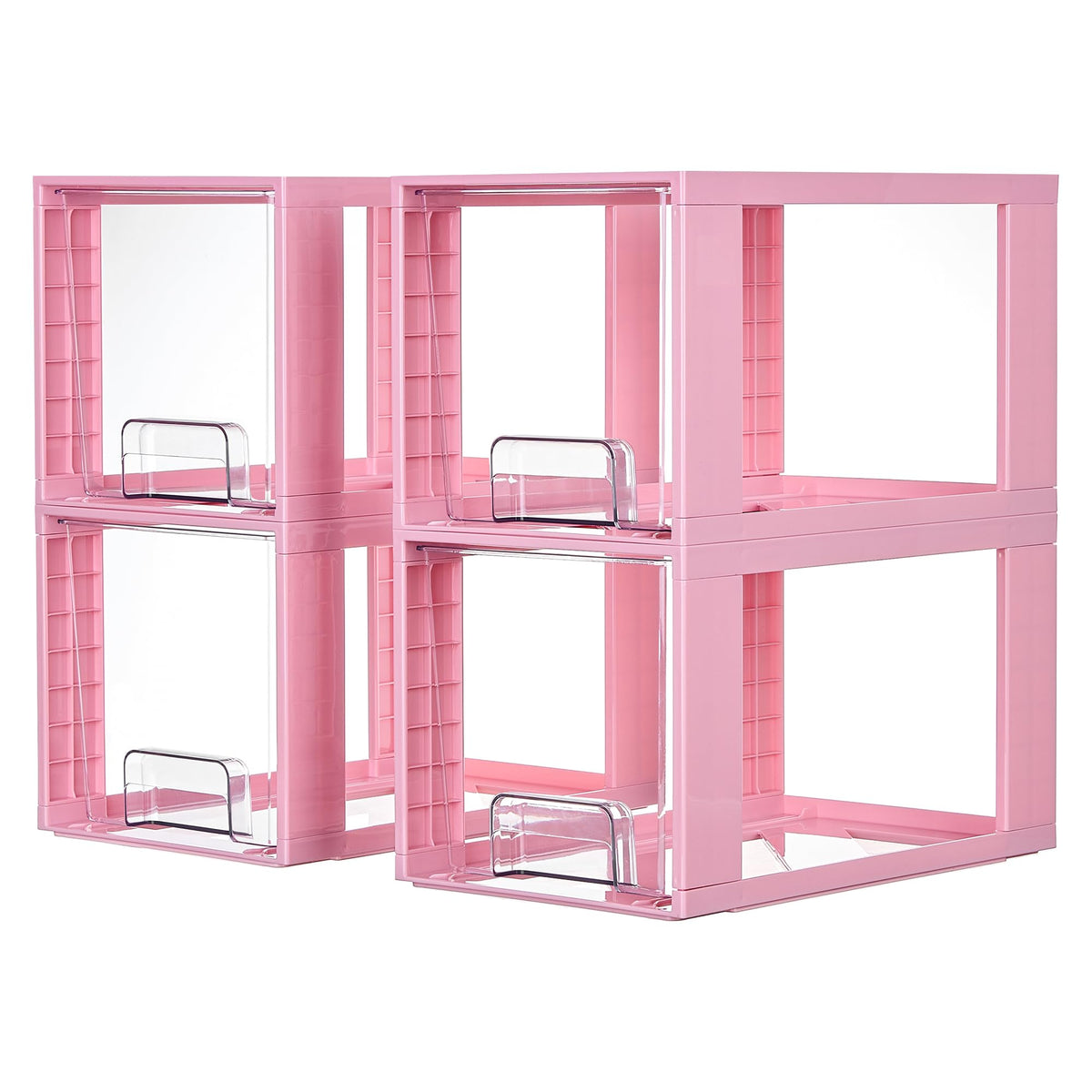 Vtopmart 4 Pack Large Stackable Storage Drawers, Clear