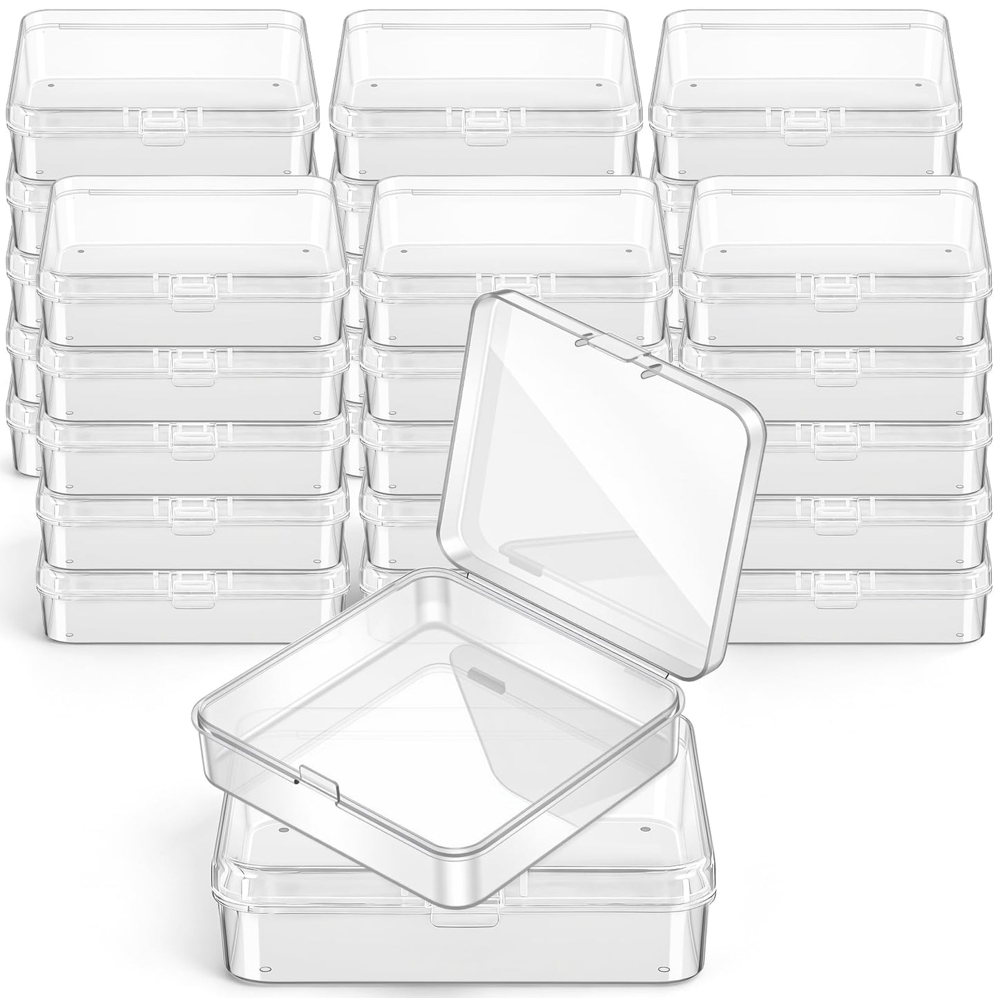 Jetec 6 Pieces Small Clear Plastic Storage Box, 3.3 x 2.1 x 1 Inch