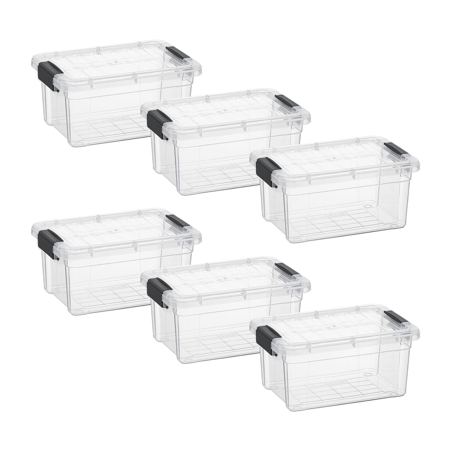 Superio Clear Plastic Storage Bins with Lid, 4.5 Quart Box, Organizing Containers, Stackable Plastic Tote for Home, Garage, Dorm, School, and Office