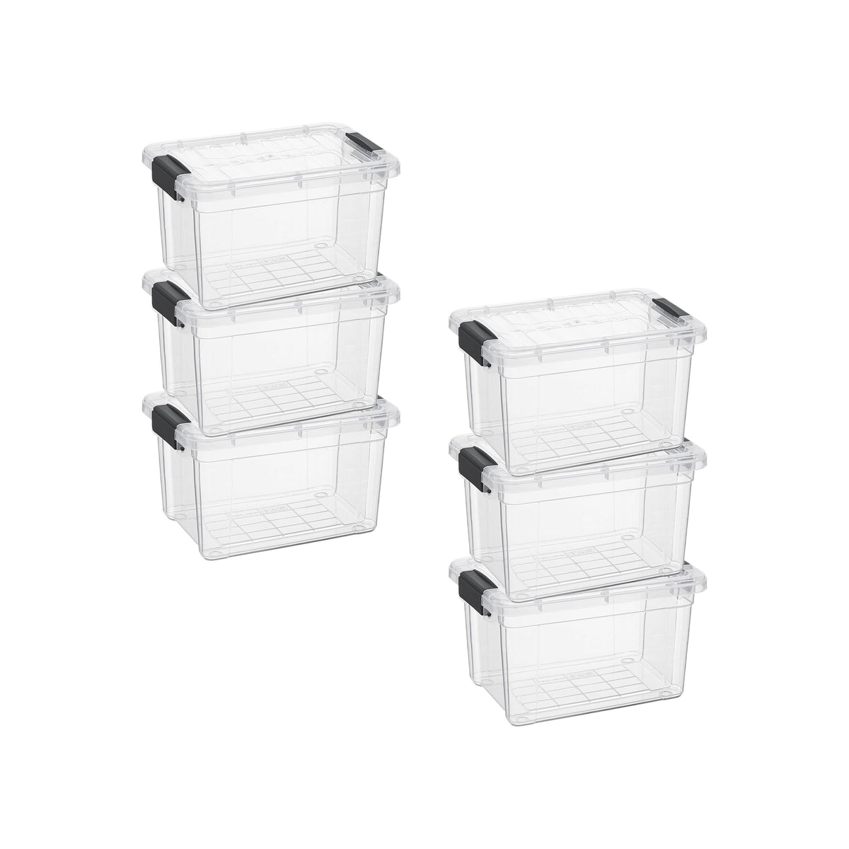 Superio Clear Plastic Storage Bins with Lid, 4.5 Quart Box, Organizing Containers, Stackable Plastic Tote for Home, Garage, Dorm, School, and Office