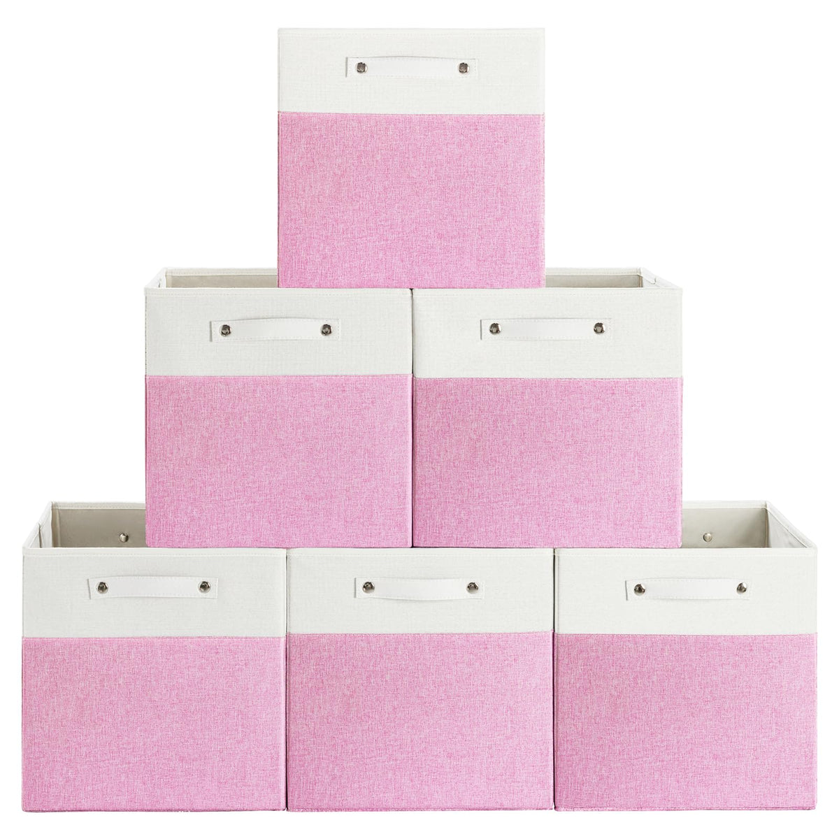 FinishingBo 13x13x13 Storage Cube Bins 4 Pack, Cube Shelf Baskets