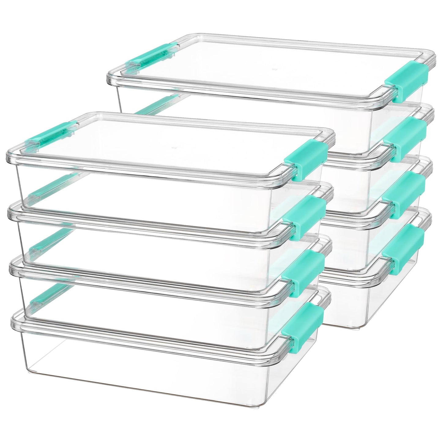 Vtopmart 4 Pack 6 Qt Plastic Storage Bins with Lids, Clear Sensory Bins