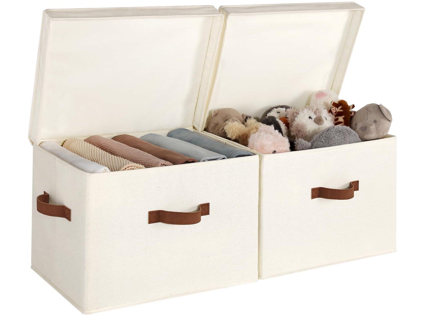 StorageWorks Fabric Storage Bins with Lids, Closet Storage Bins