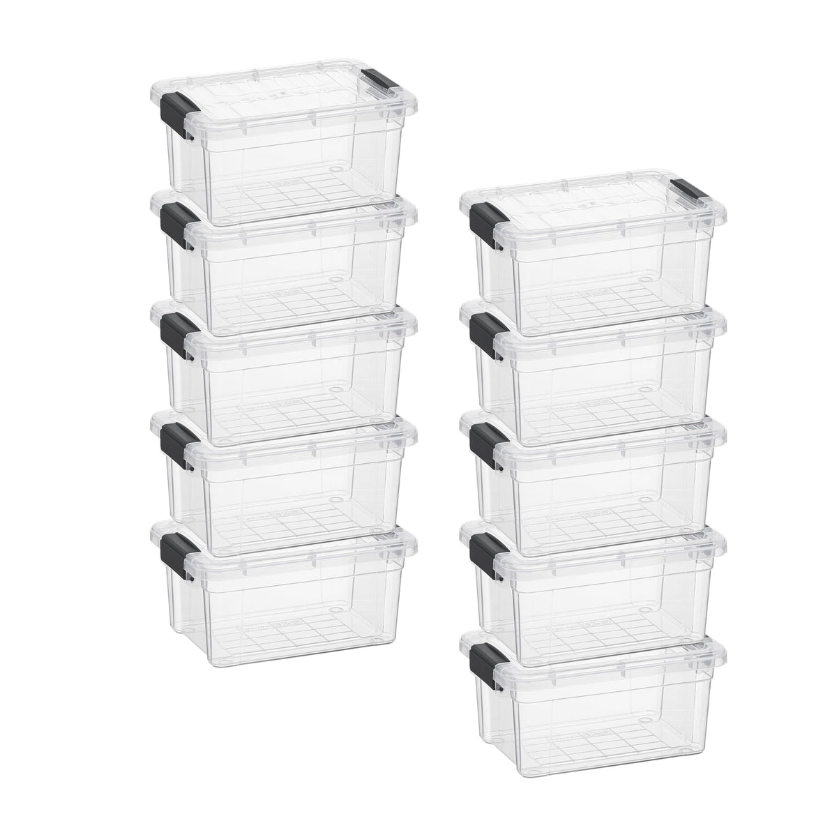 Superio Clear Plastic Storage Bins with Lid, 4.5 Quart Box, Organizing Containers, Stackable Plastic Tote for Home, Garage, Dorm, School, and Office