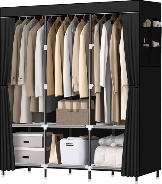 LOKEME Wardrobe Closet,Steel Pipe Diameter 19mm,Portable Closet for Bedroom