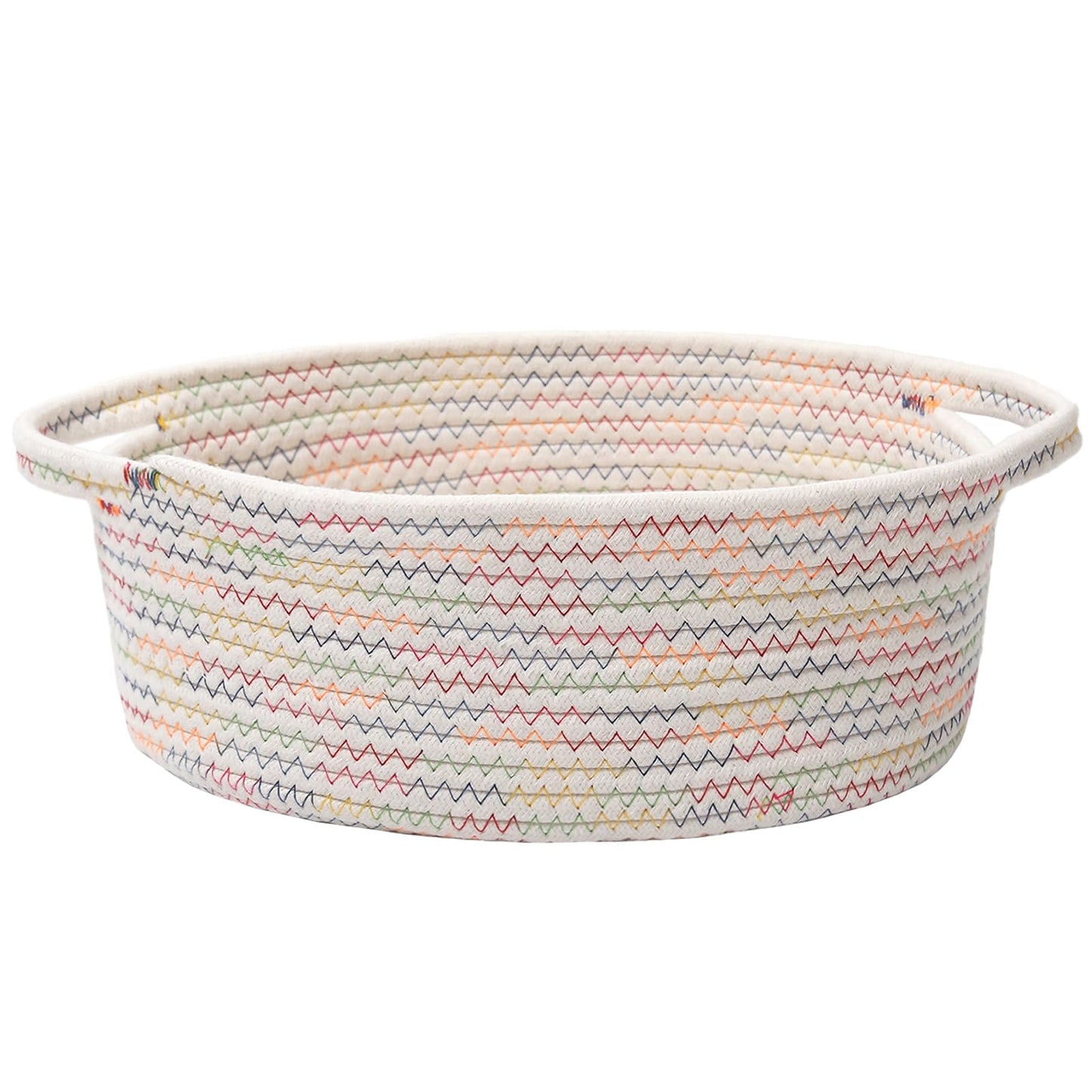 JMvicyroam Small Woven Basket, Empty Gift Basket, White/1 Pack