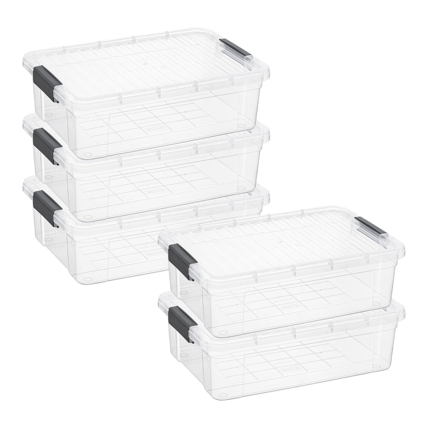 Superio 13.7 Quart Clear Plastic Storage Bin with Lid, Stackable Organizer Box, BPA-Free Storage Container for Home, Garage, School & Office, 1 Pack