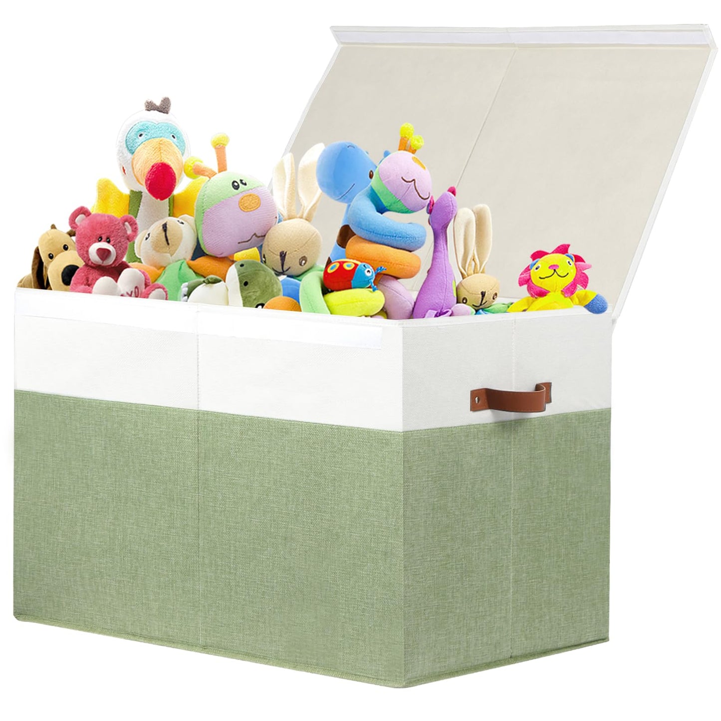 Large Toy Storage Box with Lid, Toy Chest Bin Boxes Basket with Dividers