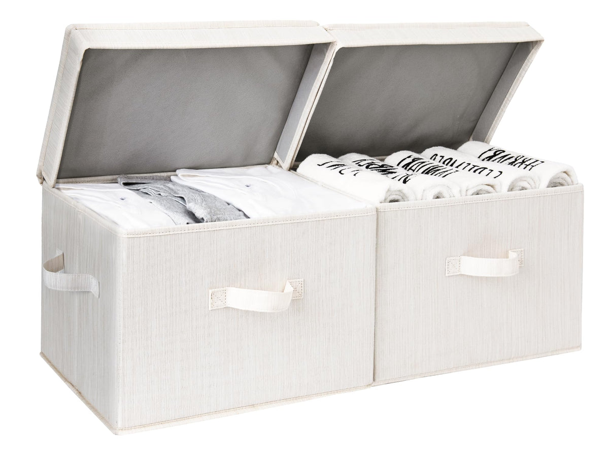 StorageWorks Fabric Storage Bins with Lids, Closet Storage Bins