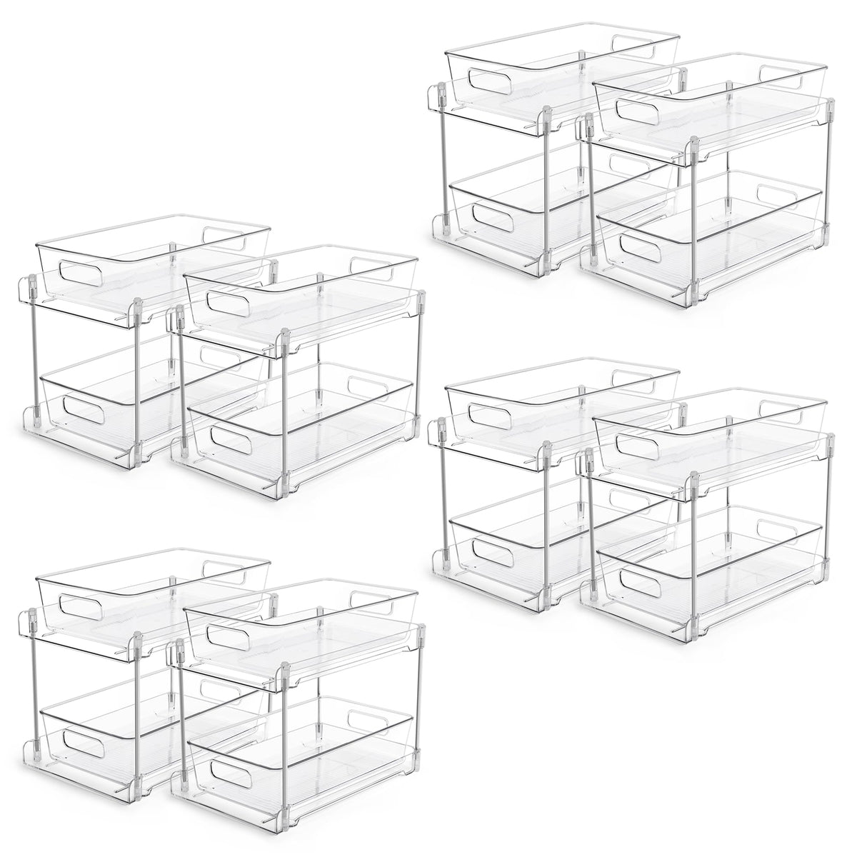 Vtopmart 4 Pack Pull Out Bathroom Under Sink Organizer (S-Standard)