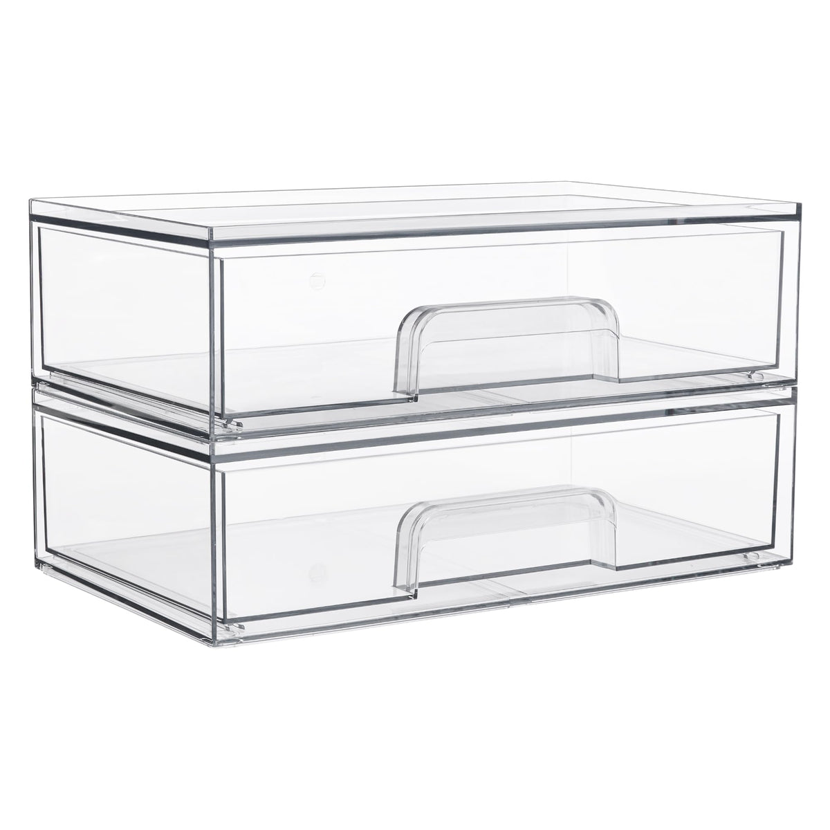 Vtopmart 6 Pack Small Clear Stackable Storage Drawers for Desk, Countertop