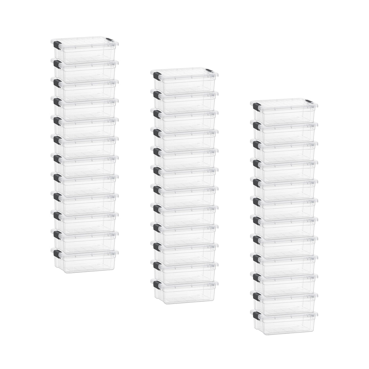 Superio Clear Plastic Storage Bins with Lid, 4.5 Quart Box, Organizing Containers, Stackable Plastic Tote for Home, Garage, Dorm, School, and Office