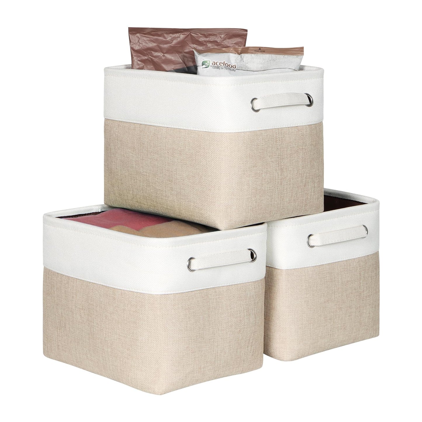 Fabric Storage Bins for Shelves, Rectangle Storage Basket, 3 Pack