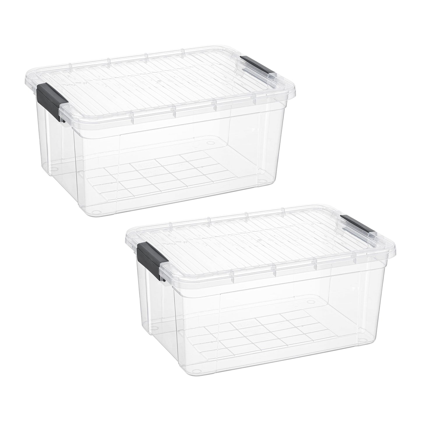 Superio 13.7 Quart Clear Plastic Storage Bin with Lid, Stackable Organizer Box, BPA-Free Storage Container for Home, Garage, School & Office, 1 Pack