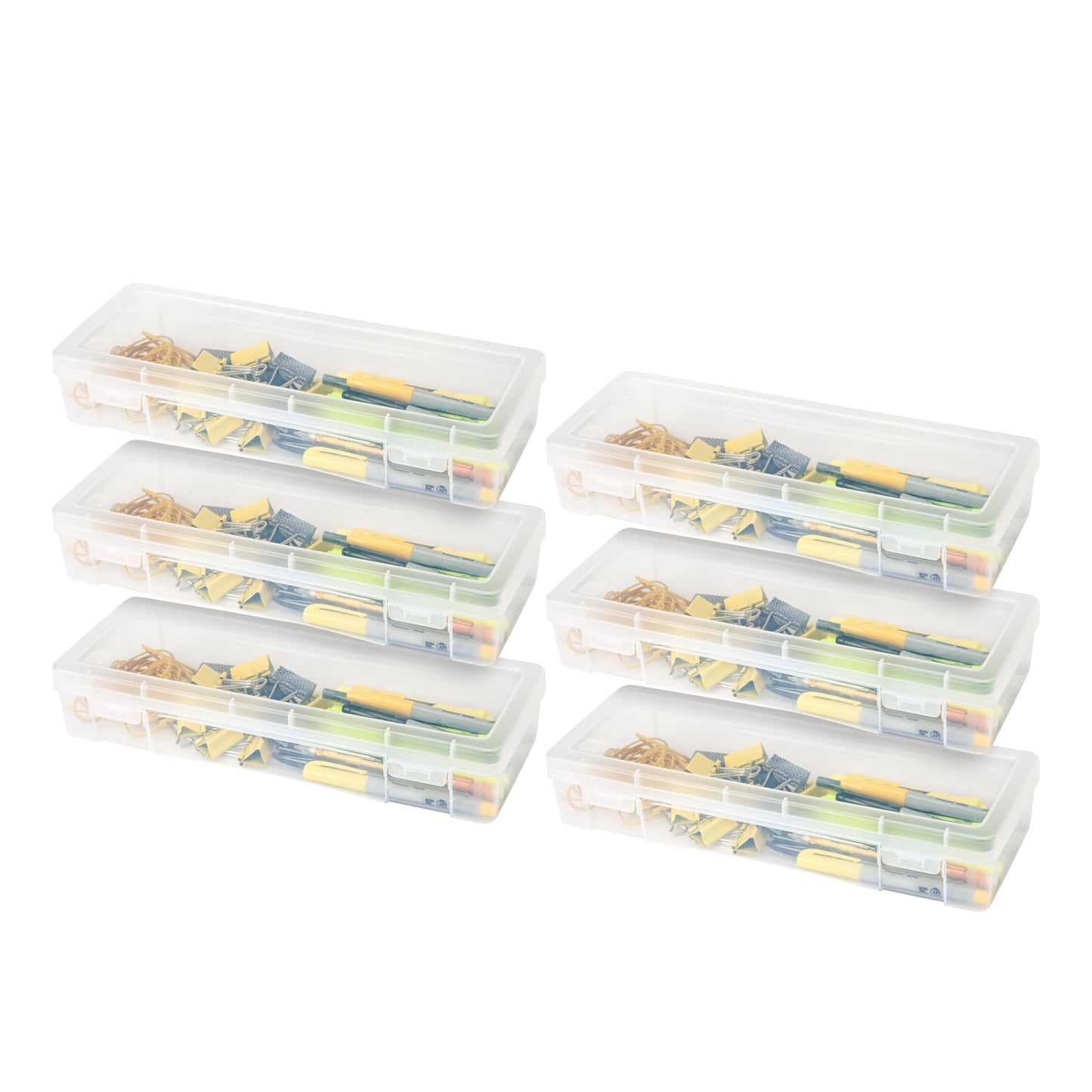 IRIS USA Clear Cases |Made in USA| Plastic Box Organizers (18-Pack)- Small