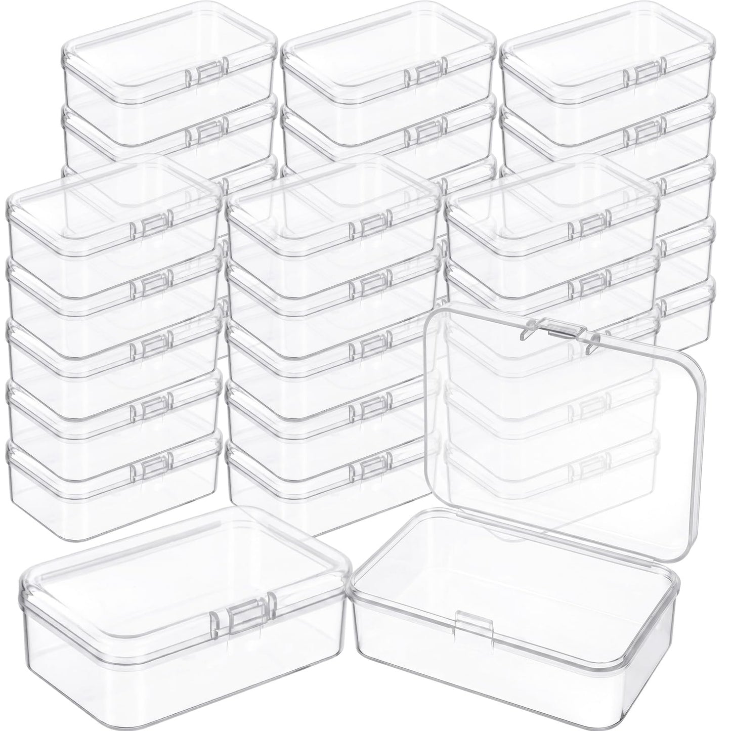 Jetec 6 Pieces Small Clear Plastic Storage Box, 3.3 x 2.1 x 1 Inch
