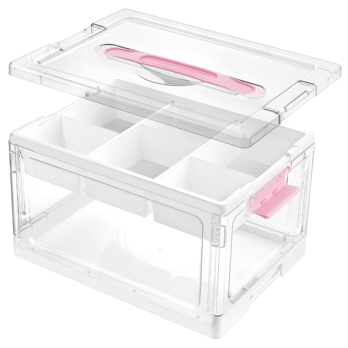 Vtopmart 24 QT Clear Craft Organizer with Removable Tray & Dividers, 1 Pack