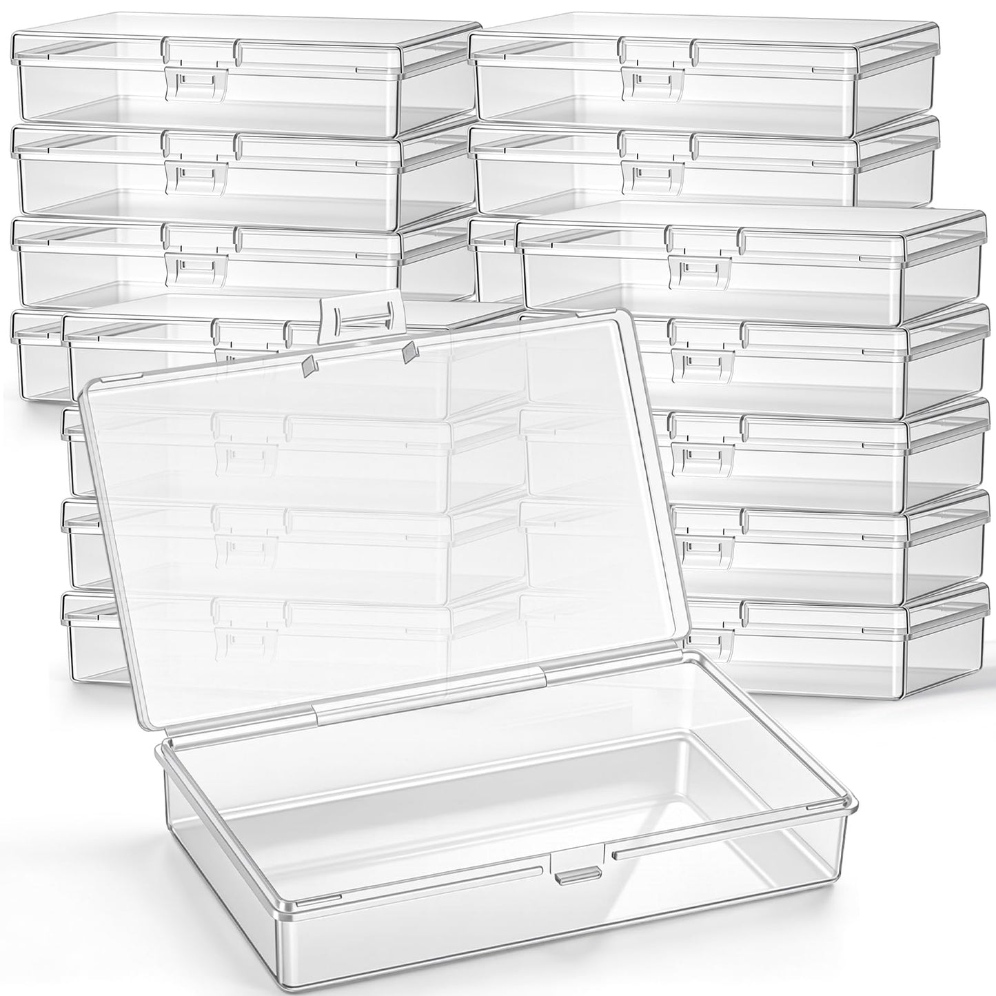 Jetec 6 Pieces Small Clear Plastic Storage Box, 3.3 x 2.1 x 1 Inch