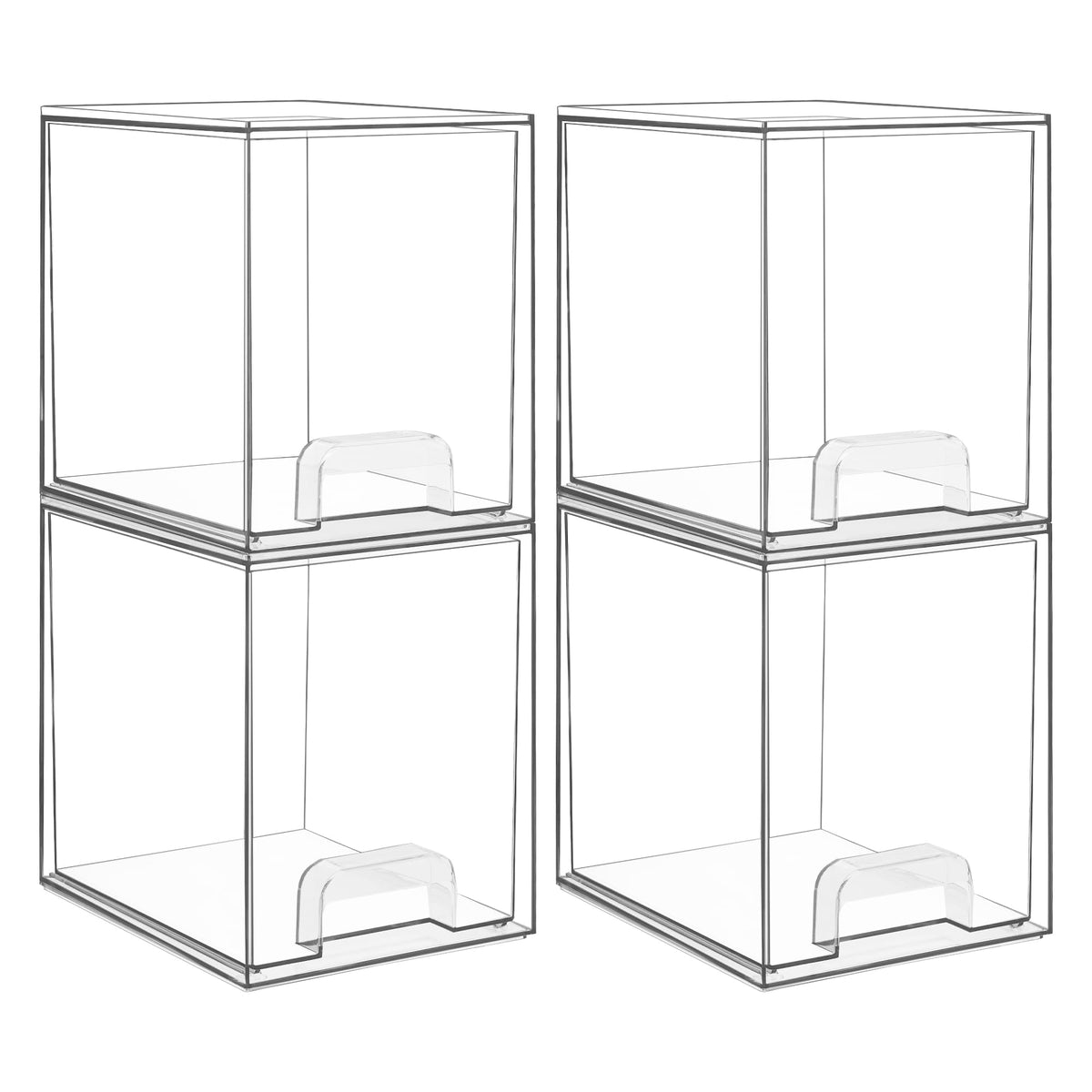 Vtopmart 6 Pack Small Clear Stackable Storage Drawers for Desk, Countertop