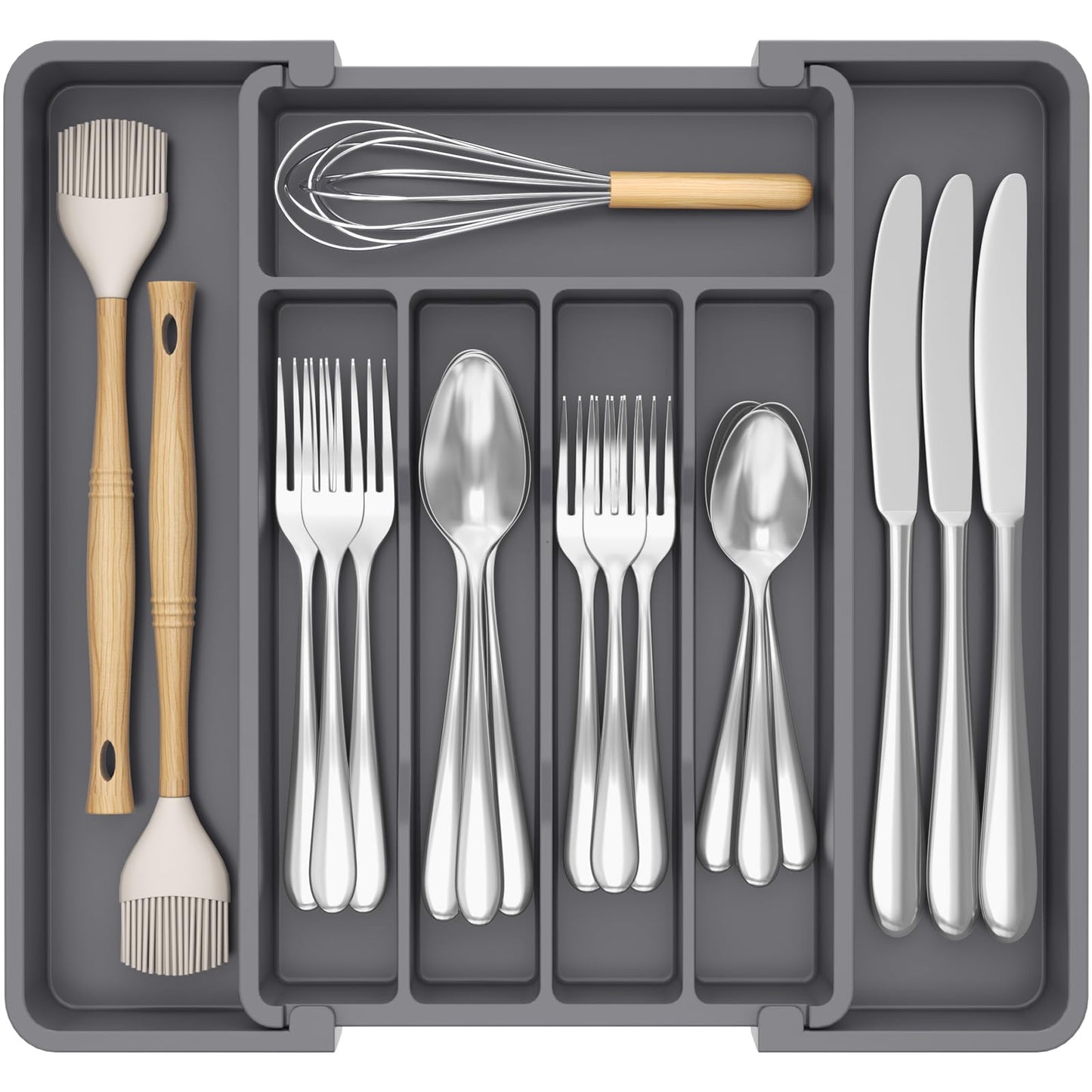 Lifewit Expandable Silverware Drawer Organizer, Kitchen Utensil Tray