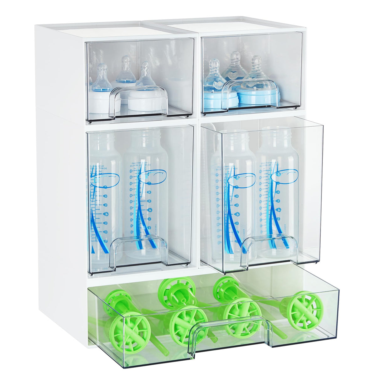 Vtopmart Clear Stackable Storage Drawers Set of 5, Plastic Organizer Bins