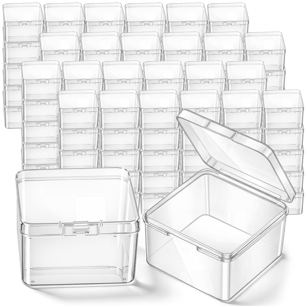 Jetec 6 Pieces Small Clear Plastic Storage Box, 3.3 x 2.1 x 1 Inch