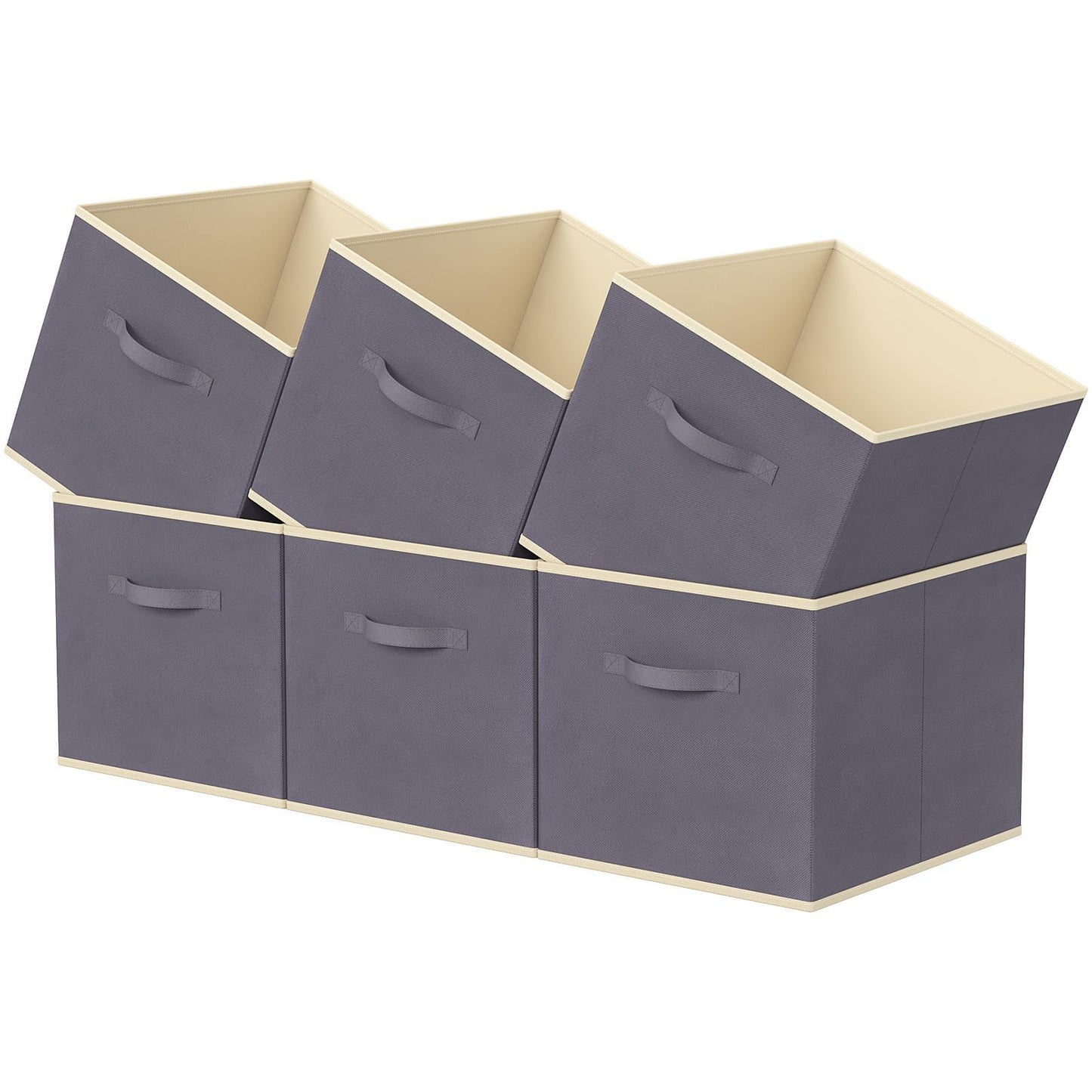 Lifewit Storage Cubes, 11 Inch Organizer Bins, 18L Gray, 12 Packs
