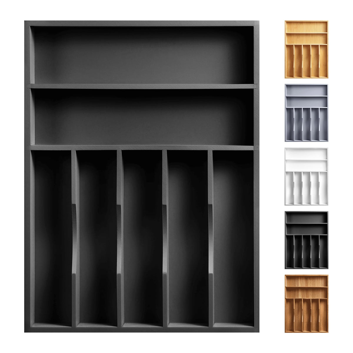 Expandable Bamboo Kitchen Drawer Organizer for Cutlery and Utensils, Adjustable Bamboo Wood Cutlery Tray in Drawer for Flatware and Silverware in Kitchen, (Natural)