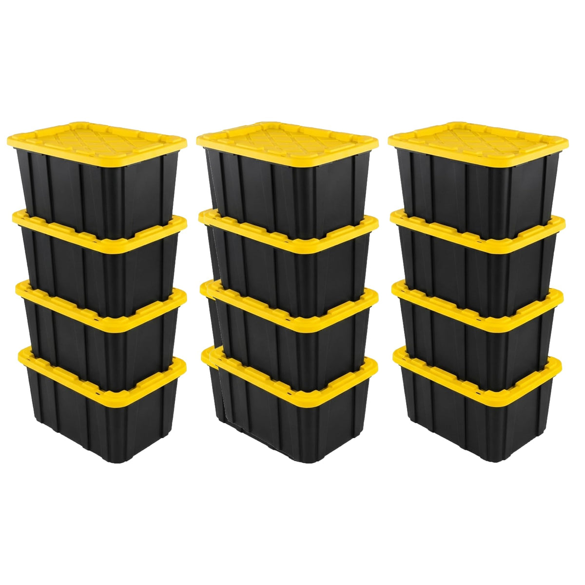 Sterilite Industrial Storage Tote with Lids for Garage, 27 Gallon, 4-Pack