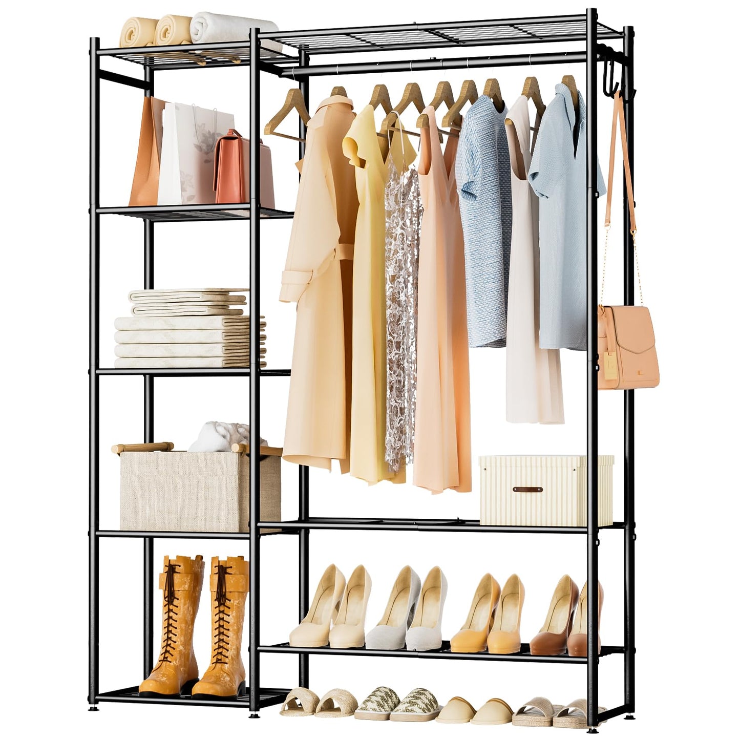 Closet Wardrobe, Closet Organizers and Storage System, Metal Clothes Rack