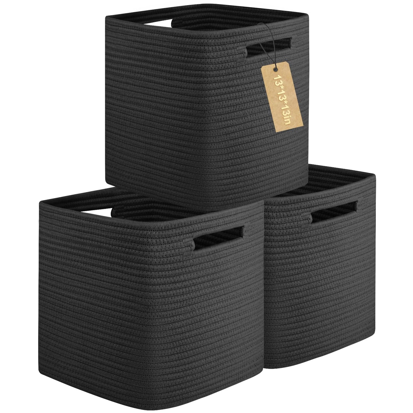 OIAHOMY 2 PACK Cube Storage Bin 13 Inch Collapsible Storage Cube Brown