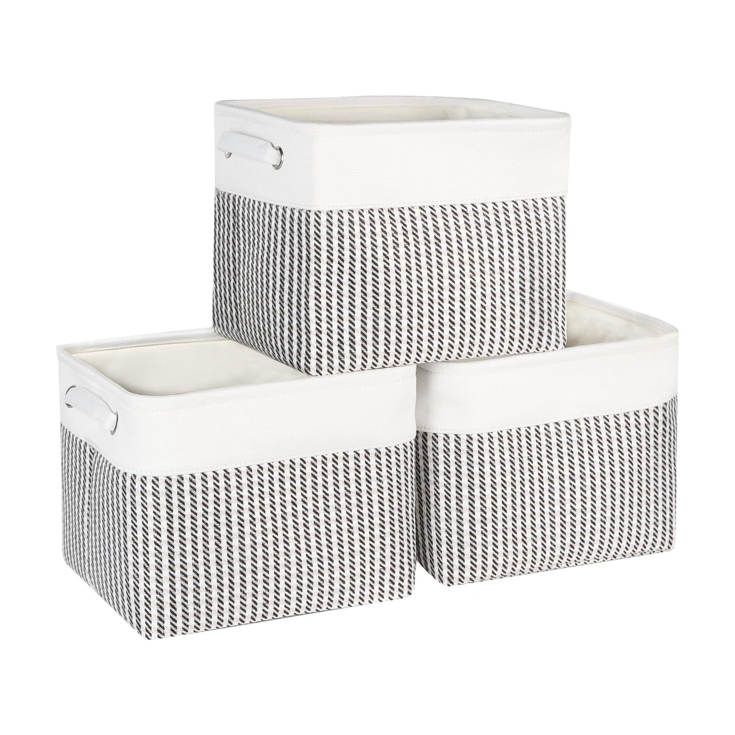 Fabric Storage Bins for Shelves, Rectangle Storage Basket, 3 Pack