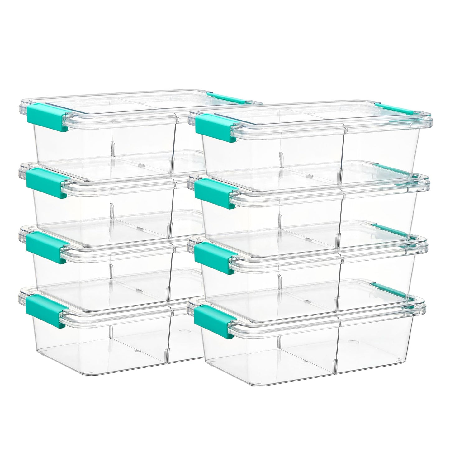 Vtopmart 4 Pack 6 Qt Plastic Storage Bins with Lids, Clear Sensory Bins